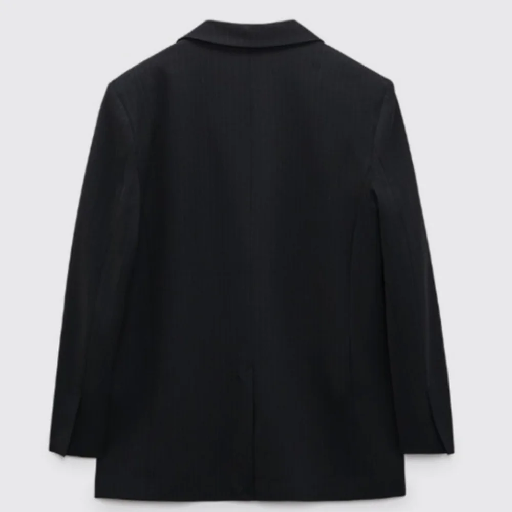 Zara NWT Oversized Pinstripe Blazer Navy Blue Size XS/S
